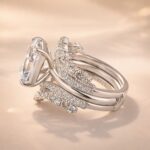 S925 4.5Ct Classic Radiant Cut Engagement Ring in Sterling Silver with Crown-Shaped Enhancer Wedding Band - Image 6