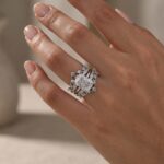 S925 4.5Ct Classic Radiant Cut Engagement Ring in Sterling Silver with Crown-Shaped Enhancer Wedding Band - Image 4