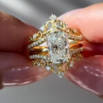S925 4.5Ct Classic Radiant Cut Engagement Ring in Sterling Silver with Crown-Shaped Enhancer Wedding Band - Image 2
