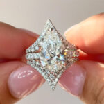 S925 Sterling Silver Elegant 5.0Ct Pear Cut Engagement Ring with Vintage Enhancer Wedding Band - Image 2