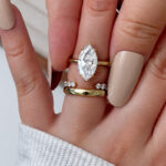 S925 Solitaire 4.0Ct Marquise Cut Hidden Halo Engagement Ring in Sterling Silver with Classic Open Wedding Band - Image 3
