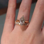 S925 Solitaire 4.0Ct Marquise Cut Engagement Ring in Sterling Silver with Unique Half Pear & Round Cut Wedding Band - Image 2