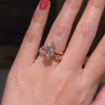 S925 Solitaire 4.0Ct Marquise Cut Engagement Ring in Sterling Silver with Unique Half Pear & Round Cut Wedding Band - Image 3