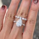 S925 Sparkle 3.5Ct Pear Cut Engagement Ring in Sterling Silver with Elegant Marquise&Round Cut Wedding Band - Image 4