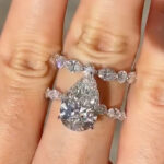 S925 Sparkle 3.5Ct Pear Cut Engagement Ring in Sterling Silver with Elegant Marquise&Round Cut Wedding Band