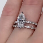 S925 Sterling Silver Elegant 2.0Ct Marquise Cut Engagement Ring with Marquise&Round Cut Wedding Band