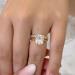 S925 4.0Ct Cushion Cut Engagement Ring in Sterling Silver with Elegant Full Emerald Cut Wedding Band - Image 2