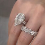 S925 Luxe 5.0Ct Pear Cut Engagement Ring Travel Ring in Sterling Silver with Pear Cut Wedding Band - Image 3