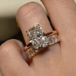 S925 Solitaire 6.5Ct Elongated Cushion Cut Engagement Ring in Sterling Silver with Classic Emerald Cut Wedding Band - Image 3