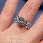 S925 Classic 2.0Ct Round Cut Engagement Ring in Sterling Silver with 0.77Ct Enhancer Wedding Band - Image 2