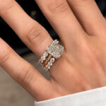 S925 Solitaire 4.0Ct Cushion Cut Engagement Ring with 0.7Ct Classic Open Wedding Band in Sterling Silver - Image 3