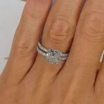 S925 2.5 Carat Cushion Cut Bridal Wedding Ring Set Travel Ring With Half Eternity Wedding Band - Image 2