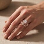 S925 Elegant Rose Gold 2.2 Carat Halo Pear Cut Bridal Ring Set In Sterling Silver - Image 2