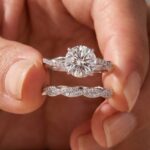 S925 Moissanite Twist 2.0Ct Round Cut Engagement Ring With Classic Twist Wedding Band