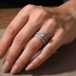 S925 Moissanite 1Ct Round Twist Bridal Ring Set Promise Ring With 0.35Ct Wedding Band Stackable Rings - Image 3