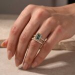 S925 Moissanite 3.5Carat Green Radiant Cut Engagement Ring With Half Eternity Thin Women's Wedding Band - Image 8