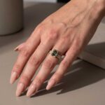 S925 Moissanite 3.5Carat Green Radiant Cut Engagement Ring With Half Eternity Thin Women's Wedding Band - Image 7