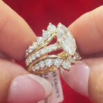 S925 Moissanite 3.0CT Marquise Cut Enhancer Ring With 1.7Ct Band In 18K Yellow Gold Plated Sterling Silver - Image 3