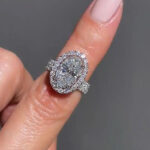 S925 Unique Oval Cut Insert Wedding Ring Set In Sterling Silver - Image 2