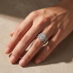 S925 Gorgeous Double Halo Oval Cut Insert Wedding Ring Set In Sterling Silver - Image 3