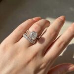 S925 3PC Wedding Ring Set 4.5 Carat Cushion Cut Engagement Rings With Criss Cross Wedding Band & Eternity Wedding Band - Image 11