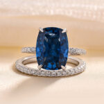 S925 Montana Blue Sapphire Cushion Cut Stunning Wedding Set - Image 4