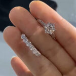 S925 Moissanite 2.0 Carat Round Cut Wedding Ring Set For Women