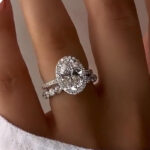 S925 Desirable Halo Oval Cut Wedding Set For Women In Sterling Silver