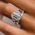 S925 Maxine Honorable Three Stone Emerald Cut 3PC Wedding Set