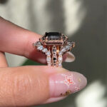 S925 Unique Rose Gold Radiant Cut 3PC Wedding Set - Image 5