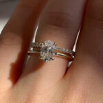 S925 Maxine Dainty Oval Cut Wedding Ring Set For Women