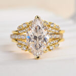 S925 4.0Ct Marquise Cut Enhancer Wedding Ring Set - Image 8