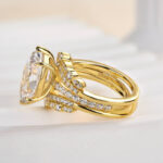 S925 4.0Ct Marquise Cut Enhancer Wedding Ring Set - Image 9