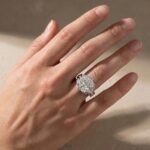 S925 Enhancer Wedding Ring Set 5.0Ct Radiant Cut White Gold Side Stone Engagement Rings with Enhancer Wedding Band - Image 2