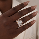 S925 2PC Wedding Set Luxe 5.0Ct/3.5Ct Luxe Radiant Cut Engagement Ring With Radiant Cut Wedding Band - Image 9