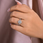 S925 Maxine Moissanite Noble 1.0 Carat Halo Round Cut Engagement Ring - Image 2