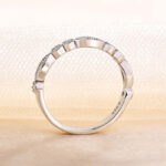 S925 Art Deco White Gold Full Eternity Thin Wedding Band For Women - Image 6