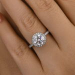 S925 Classic Halo Round Cut Women's Engagement Ring In White Gold - Image 2