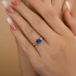S925 Classic Twist 1.25 Carat Round Cut Blue Sapphire Engagement Ring For Her In Sterling Silver - Image 8