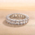 S925 Elegant Radiant Cut Women's Wedding Band In Sterling Silver - Image 3