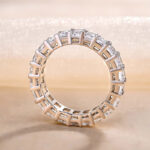 S925 Elegant Radiant Cut Women's Wedding Band In Sterling Silver - Image 4