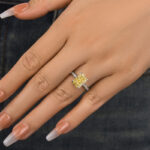 S925 Beautifully 3.5 Carat Yellow Sapphire Radiant Cut Engagement Ring - Image 3