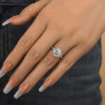 S925 Classic Halo Round Cut Women's Engagement Ring In White Gold - Image 3