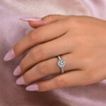 S925 Flower Design Moissanite 1.0 Carat Round Cut Engagement Ring - Image 2