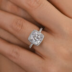 S925 Amazing 3.5 Carat Cushion Cut Halo Engagement Ring In Sterling Silver - Image 2