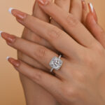 S925 Amazing 3.5 Carat Cushion Cut Halo Engagement Ring In Sterling Silver - Image 4