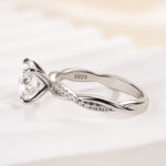 S925 Maxine Twist 2.0 Carat Round Cut Engagement Ring For Her In Sterling Silver - Image 9
