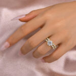 S925 Maxine Classic Moissanite 2.0 Carat Round Cut Wedding Ring Set With Eternity Wedding Band - Image 6