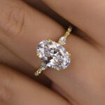 S925 Attractive 4.0Ct Oval Cut Engagement Ring