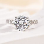 S925 Maxine Moissanite 2.0 Ct~4.0 Ct Round Cut Engagement Ring In Sterling Silver - Image 3